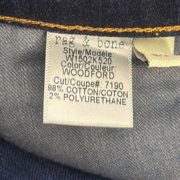 Rag & Bone Modele Dark Wash Ankle Skinny Jeans size 27 W1502K520 - Picture 8 of 8